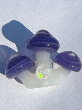 Purple Mushroom pendant with crushed opal
